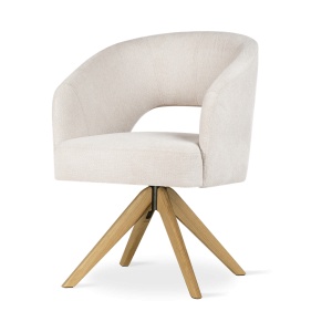 SCAUN DINING INES SUPREME WOOD, CONFECTIONAT DIN LEMN, SPUMA, ARCURI SI TEXTIL, BEJ/NATURAL, STIL MODERN