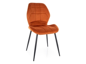 SCAUN DINING JAKE, VELVET SCORTISOARA BLUVEL 4215/NEGRU MAT, TAPITERIE DIN CATIFEA SI PICIOARE DIN METAL, STIL MODERN