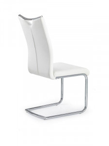 SCAUN DINING K224, ALB/CROM, CU TAPITERIE DIN PIELE ECOLOGICA SI PICIOARE DIN METAL, STIL MODERN - Img 2