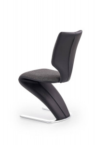 SCAUN DINING K307, GRI/NEGRU/CROM, CU TAPITERIE DIN STOFA, PIELE ECOLOGICA SI PICIOARE DIN METAL, STIL MODERN - Img 3