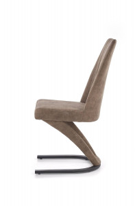 SCAUN DINING K338, MARO/NEGRU, CU TAPITERIE DIN PIELE ECOLOGICA SI PICIOARE DIN METAL, STIL MODERN - Img 2