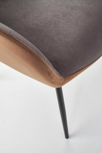 SCAUN DINING K392, GRI/MARO/NEGRU, CU TAPITERIE DIN STOFA FINA SI PICIOARE DIN METAL, STIL MODERN - Img 6