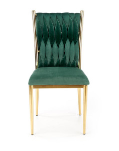 SCAUN DINING K436, VERDE INCHIS/AURIU, CU TAPITERIE DIN CATIFEA SI PICIOARE DIN METAL, STIL MODERN - Img 2