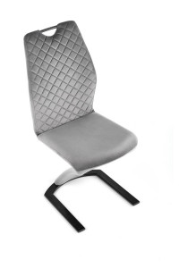 SCAUN DINING K442, GRI/NEGRU, CU TAPITERIE DIN CATIFEA SI PICIOARE DIN METAL, STIL MODERN - Img 6