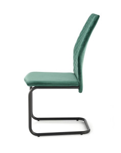 SCAUN DINING K444, VERDE INCHIS/NEGRU, CU TAPITERIE DIN CATIFEA SI PICIOARE DIN METAL, STIL MODERN - Img 5