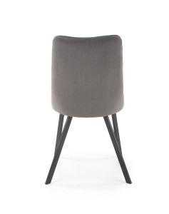 SCAUN DINING K450, GRI/NEGRU, CU TAPITERIE DIN CATIFEA SI PICIOARE DIN METAL, STIL MODERN - Img 6