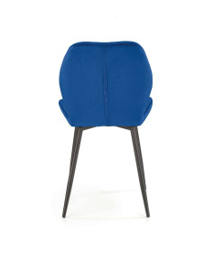 SCAUN DINING K453, ALBASTRU/NEGRU, CU TAPITERIE DIN CATIFEA SI PICIOARE DIN METAL, STIL MODERN - Img 3