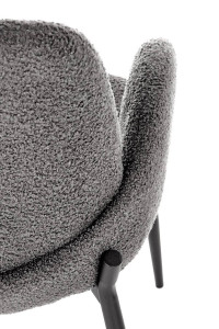 SCAUN DINING K477, GRI/NEGRU, CU TAPITERIE DIN TEXTIL PLUSAT SI PICIOARE DIN METAL, STIL MODERN - Img 8