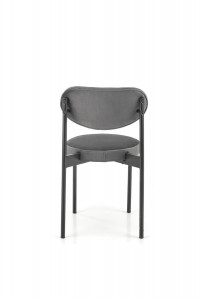 SCAUN DINING K509, GRI/NEGRU, CU TAPITERIE DIN CATIFEA SI PICIOARE DIN METAL, STIL MODERN - Img 3