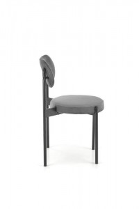 SCAUN DINING K509, GRI/NEGRU, CU TAPITERIE DIN CATIFEA SI PICIOARE DIN METAL, STIL MODERN - Img 7