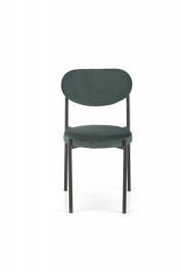 SCAUN DINING K509, VERDE INCHIS/NEGRU, CU TAPITERIE DIN CATIFEA SI PICIOARE DIN METAL, STIL MODERN - Img 5