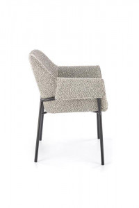 SCAUN DINING K522, GRI/NEGRU, CU TAPITERIE DIN STOFA SI PICIOARE DIN METAL, STIL MODERN - Img 5