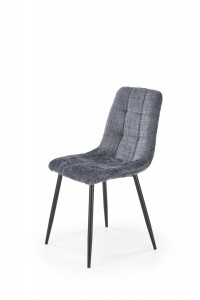 SCAUN DINING K547, GRI/NEGRU, TAPITERIE DIN STOFA SI PICIOARE DIN METAL, STIL MODERN - Img 1