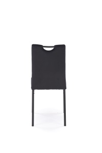 SCAUN DINING K577, NEGRU 66/NEGRU, TAPITERIE DIN CATIFEA SI PICIOARE DIN METAL, STIL MODERN - Img 5