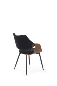SCAUN DINING K586, NUC/NEGRU, TAPITERIE DIN CATIFEA SI LEMN SI PICIOARE DIN METAL, STIL MODERN - Img 2
