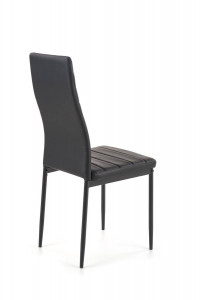 SCAUN DINING K70, NEGRU/NEGRU, CU TAPITERIE DIN PIELE ECOLOGICA SI PICIOARE DIN METAL, STIL MODERN - Img 5