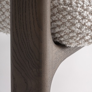 SCAUN DINING KELAN, REALIZAT DIN LEMN DE FRASIN SI TEXTIL BOUCLE, CULOARE BEJ, REALIZAT MANUAL, VICAL HOME - Img 7
