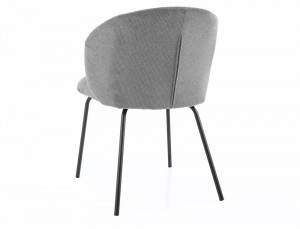 SCAUN DINING KEVIN, GRI 11/NEGRU MAT, TAPITERIE DIN STOFA VARDO SI PICIOARE DIN METAL, STIL MODERN - Img 3