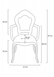 SCAUN DINING KING ARM, NEGRU, DIN POLICARBONAT, STIL MODERN - Img 7