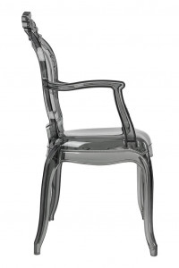 SCAUN DINING KING ARM, TRANSPARENT FUMURIU, DIN POLICARBONAT, STIL MODERN - Img 2