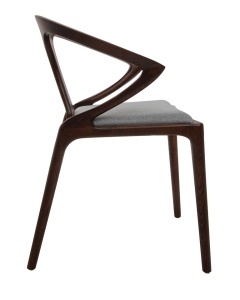 SCAUN DINING/LIVING INEZ, CONFECTIONAT DIN LEMN MASIV DE NUC SI TEXTIL, STIL MODERN - Img 3