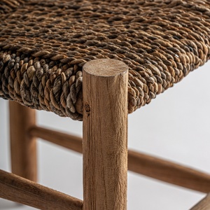 SCAUN DINING MANHULA, MARO, CONFECTIONAT DIN LEMN DE TEC SI FIBRE NATURALE, STIL MODERN - Img 5