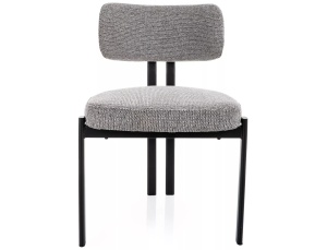 SCAUN DINING MISAKI, GRI 254/NEGRU, TAPITERIE DIN TEXTIL SI PICIOARE DIN METAL, STIL MODERN - Img 2