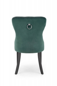 SCAUN DINING MIYA, VERDE INCHIS/NEGRU, CU TAPITERIE DIN CATIFEA SI PICIOARE DIN LEMN MASIV, STIL CLASIC - Img 7
