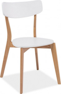 SCAUN DINING MOSSO, ALB/STEJAR, MDF SI LEMN, STIL MODERN - Img 3