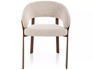 SCAUN DINING NAGOJA D, BEJ DESCHIS 255/NUC, TAPITERIE DIN TEXTIL SI PICIOARE DIN METAL, STIL MODERN - Img 2