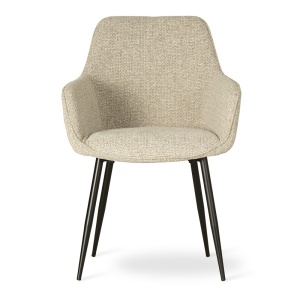SCAUN DINING NANO, KAKI/NEGRU, CONFECTIONAT DIN TAPITERIE DIN TEXTIL, SPUMA SI PICIOARE DIN METAL, STIL MODERN - Img 2