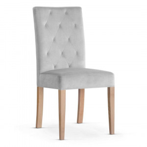 SCAUN DINING ORLANDO, GRI/FAG, TAPITERIE DIN CATIFEA SI PICIOARE DIN LEMN, STIL MODERN
