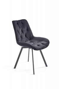SCAUN DINING PIVOTANT K519, NEGRU/NEGRU, TAPITERIE DIN CATIFEA SI PICIOARE DIN METAL, STIL MODERN - Img 3