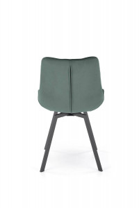 SCAUN DINING PIVOTANT K519, VERDE/NEGRU, TAPITERIE DIN CATIFEA SI PICIOARE DIN METAL , STIL MODERN - Img 4