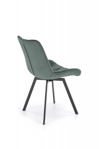 SCAUN DINING PIVOTANT K519, VERDE/NEGRU, TAPITERIE DIN CATIFEA SI PICIOARE DIN METAL , STIL MODERN - Img 7