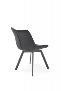 SCAUN DINING PIVOTANT K520, NEGRU/NEGRU, TAPITERIE DIN CATIFEA SI PICIOARE DIN METAL , STIL MODERN - Img 3