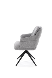 SCAUN DINING PIVOTANT K570, GRI/NEGRU, TAPITERIE DIN STOFA SI PICIOARE DIN METAL, STIL MODERN - Img 2