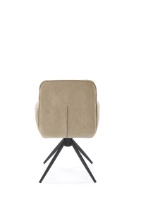 SCAUN DINING PIVOTANT K574, BEJ INCHIS/NEGRU, TAPITERIE DIN STOFA SI PICIOARE DIN METAL, STIL MODERN - Img 4