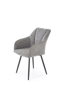 SCAUN DINING PIVOTANT K576, GRI/NEGRU, TAPITERIE DIN STOFA SI PICIOARE DIN METAL, STIL MODERN