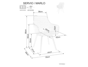SCAUN DINING PIVOTANT SERVIO, GRI 07/NEGRU, DIN STOFA SI METAL, STIL MODERN - Img 3