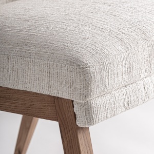 SCAUN DINING PRATI, REALIZAT DIN LEMN DE PIN SI TEXTIL, CULOARE MARO/BEJ, REALIZAT MANUAL, VICAL HOME - Img 6