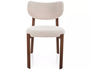 SCAUN DINING RIN D, BEJ DESCHIS 255/NUC, TAPITERIE DIN TEXTIL SI PICIOARE DIN METAL, STIL MODERN - Img 2