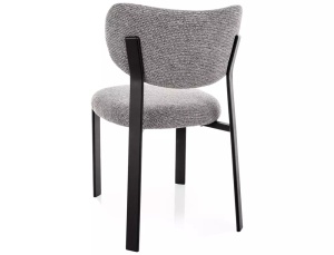 SCAUN DINING RIN, GRI 254/NEGRU MAT, TAPITERIE DIN TEXTIL SI PICIOARE DIN METAL, STIL MODERN - Img 3