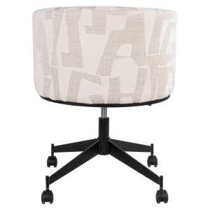 SCAUN DINING ROTATIV CU ROTI, ROCHENNE, REALIZAT DIN METAL, LEMN DE FAG SI TEXTIL, CULOARE BEJ, DESIGN DEOSEBIT, RICHMOND INTERIORS - Img 7