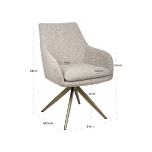 SCAUN DINING ROTATIV LISONNE, REALIZAT DIN METAL, LEMN DE FAG SI TEXTIL IGNIFUG, CULOARE MARO, DESIGN DEOSEBIT, RICHMOND INTERIORS - Img 6