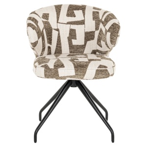 SCAUN DINING ROTATIV MILLY, REALIZAT DIN METAL, LEMN DE FAG SI TEXTIL, CULOARE BEJ, DESIGN DEOSEBIT, RICHMOND INTERIORS - Img 6