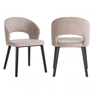 SCAUN DINING SAVOY, KHAKI/NEGRU, TAPITERIE DIN CATIFEA SI PICIOARE DE LEMN, STIL MODERN RICHMOND INTERIORS - Img 5