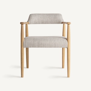SCAUN DINING STAPLE, DIN LEMN DE FRASIN SI TEXTIL BEJ, DESIGN CONTEMPORAN, VICAL HOME - Img 2