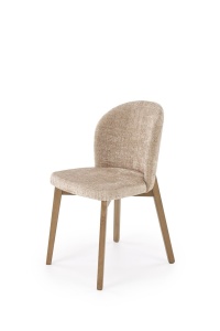 SCAUN DINING STIL BASSO, BEJ 14/NUC DESCHIS, CU TAPITERIE DIN STOFA SI PICIOARE DIN LEMN MASIV, STIL CLASIC