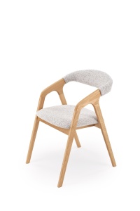 SCAUN DINING STIL BUENO, GRI DESCHIS/STEJAR, 52x62x72 cm, CONFECTIONAT DIN LEMN SI TAPITERIE DIN STOFA, STIL MODERN